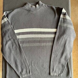 croft & barrow Mens Sweater Striped Black and Gray